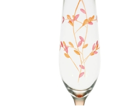 Taça de vidro para champagne folhas laranja 185 ml jogo com 6 unidades - comprar online