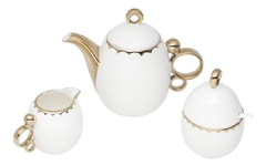 Conjunto 3 Peças Porcelana P/ Cafe Egg Wolff