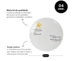 Kit 4 Pratos De Sobremesa Em Porcelana Sunshine - 21cm na internet