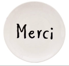 Merci - Prato De Sobremesa Minimalista 20 Cm Branco Preto