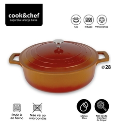 Caçarola Panela Baixa Laranja Cook Antiaderente Ceramica na internet