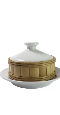 Manteigueira Porcelana com Bambu Natural na internet