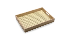 ￼Bandeja Em Bambu Retangular Palinha 39cm- Oikos - comprar online