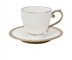 Cj 06 Xícaras Cafézinho C/ Pires em Porcelana Paddy 90ml - Wolff