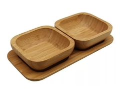 Kit de Petisqueiras Par Base em Bambu