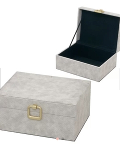 Caixa Decorativa Cinza e Dourado 26x12,5x21,5 - comprar online