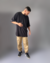 Camiseta Oversized Preta Premium, 100% Algodão Penteado, Gola de 3cm, Domore Logo Manga Streetwear - DOMORE CLOTHES | STREETWEAR
