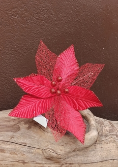 Flor Roja Grande Tela
