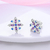 Brincos coração de prata cz zircão cúbico rodada margarida flor trio brincos para as mulheres 925 de prata jóias de moda original