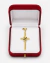 Dije Cruz de Oro Italiano 18K/750 con Cubics Azules 2,4grs