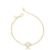 Pulseira pingente redondo e cristais cravejados