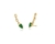 Brinco ear cuff elos com cristal verde