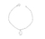 Pulseira com esferas lisas e pingente cristal coração