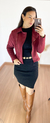 Jaqueta em suede - vinho - loja online