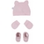 Kit 3 Peças em Malha Conforto Touca Sapatinhos e Luvas Rosa - comprar online