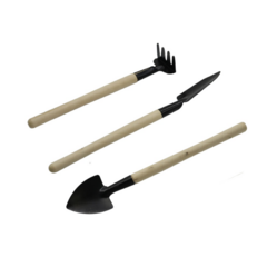 Set Mini De Jardinería 3 Piezas Pala + Rastrillo + Removedor - tienda online
