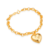Pulseira Dourada Elo Português com Coração na internet