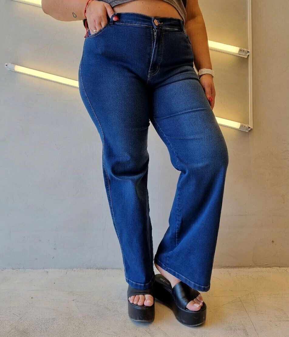 JEANS WIDE LEG AZUL