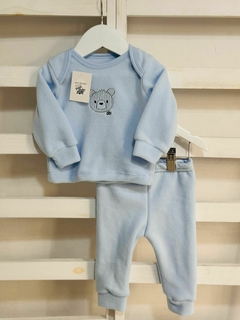 conjunto polar bordado oso celeste