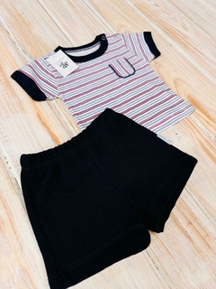 conjunto de remera rayada y short - comprar online