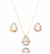 Gota Cristal com Micro Zircônias Coloridas Confeccionado em Banho de Ouro Amarelo 18k