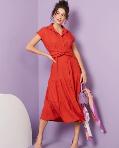 Vestido crepe babados - comprar online