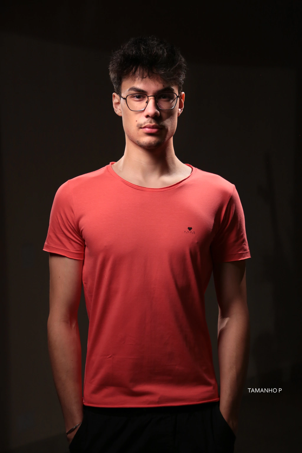 Camiseta Gola Canôa - Cor Coral - Masculina