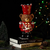 Urso Marrom Baterista com Luzes em Resina - Decoração