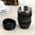 Caneca Lente de Câmera Fotográfica Aço Inoxidável - Branco e Preto