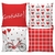 Kit 4 Capas de Almofadas Vermelho Gratidão 45x45cm c/Zíper - loja online