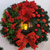Guirlanda de Natal com Arco de Luz, Bolas, Flores Vermelhas - Decorações Natal