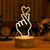 Lâmpada LED 3D de Amor Romântico para Casa e Decoração - Luz Noturna Infantil e Candeeiro de Mesa na internet