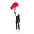Estátua de Menina Balão Vermelho Voador - Escultura para Decoração