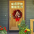 Guirlanda de Natal com Arco de Luz, Bolas, Flores Vermelhas - Decorações Natal
