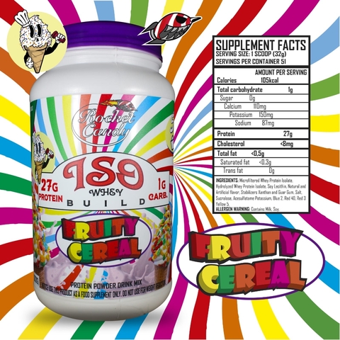 ROCKET CANDY ISO WHEY BUILD 3.6lbs FRUITY CEREAL 51SERVS