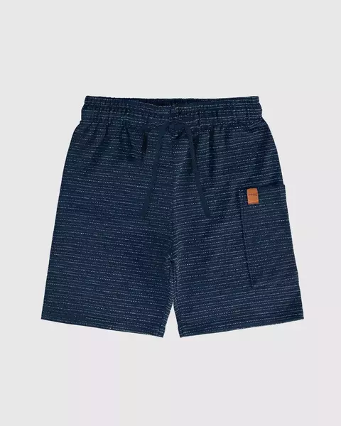 Bermuda Infantil Menino Bolso Lateral Em Malha Texturizada Malwee Kids