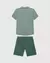 Conjunto Menino Camisa Manga Curta Em Algodão - Carinhoso Verde - comprar online