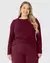 Blusa Básica Feminina Plus Size Manga Longa Em Canelado De Viscose - Malwee - comprar online