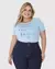 Camiseta Feminina Plus Size Perto Do Mar Em Viscose Stretch