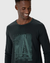 Camiseta Masculina Manga Longa Com Estampa Frontal Em Algodão Cinza - comprar online