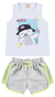 CONJUNTO REGATA MEIA MALHA COM SILK FUN E SHORT MOLETINHO E TELA