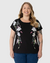 Blusa Feminina Plus Size Estampa Floral Em Algodão - comprar online