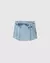 Shorts Saia Menina Com Pregas Em Jeans Com Elastano - Carinhoso