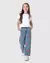 Calça Infantil Menina Wide Leg Desenho Corações Em Jeans Moletom Malwee Kids 1000123082 - Valentina Moda