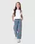Calça Infantil Menina Wide Leg Desenho Corações Em Jeans Moletom Malwee Kids 1000123082 - loja online