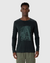 Camiseta Masculina Manga Longa Com Estampa Frontal Em Algodão Cinza