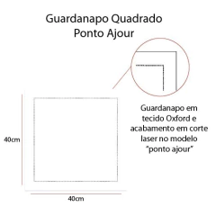 Guardanapos de Linho Sintético-Ponto Ajour - loja online