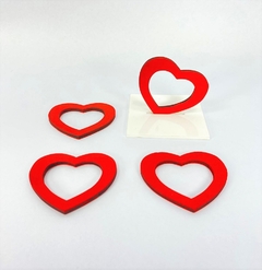 Kit 4 Anel Porta Guardanapo Coração Simples Mdf - Mesa Posta na internet