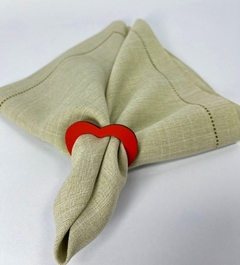 Kit 4 Anel Porta Guardanapo Coração Simples Mdf - Mesa Posta - comprar online