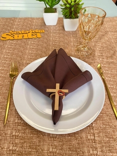 Kit Anéis de Guardanapo - Cruz com coração